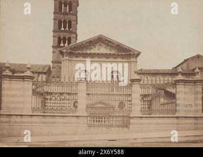 Facade of the Santa Pudenziana in Rome, Italy, Facciata della chiesa di S. Pudenziana (title on object), Roma (series title on object), photograph, anonymous, Rome, 1851 - 1900, cardboard, albumen print, height, 316 mm × width, 421 mm Stock Photo