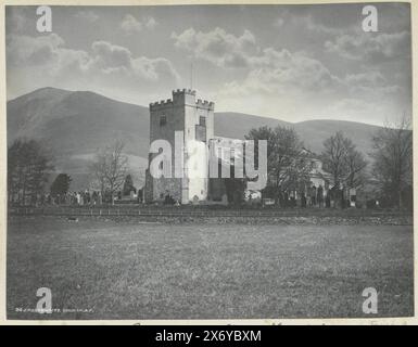 Crosthwaite Church in Keswick with graveyard, Crosthwaite Church. A.P (title on object), Part of Travel album with photos of sights in England and France., photograph, Monogrammist AP (fotograaf), Keswick, 1898, paper, height, 164 mm × width, 212 mm Stock Photo