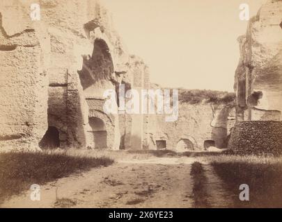 Baths of Caracalla in Rome, Italy, photograph, anonymous, Rome, 1851 - 1900, cardboard, albumen print, height, 243 mm × width, 333 mm Stock Photo