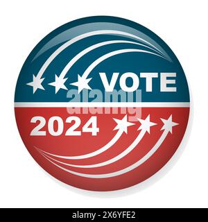 Voting 2024 Icon - Vote, Government, and Patriotic Symbolism and Colors Stock Vector
