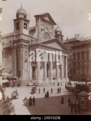 View of Basilica della Santissima Annunziata del Vastato in Genoa, Genova. S.S. Annunziata (title on object), photograph, Alfredo Noack, (mentioned on object), Genua, 1858 - 1893, paper, albumen print, height, 279 mm × width, 218 mm Stock Photo