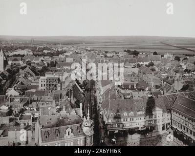 View of Halberstadt, seen from St. Martin's Church, Halberstadt v.d. Martinskirche (title on object), photomechanical print, anonymous, anonymous, publisher: Zedler und Vogel, (mentioned on object), Halberstadt, publisher: Darmstadt, 1898, paper, collotype, height, 211 mm × width, 266 mm Stock Photo