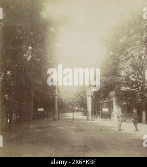 View of the entrance gate of the Zoological Garden on the Kruiskade in Rotterdam, The Zoological Garden., Le Jardin Zoölogique., Thiergarten., The Zoological Gardens (title on object), Rotterdam (series title on object), stereograph, anonymous, Rotterdam, 1857 - 1863, cardboard, albumen print, height, 88 mm × width, 175 mm Stock Photo