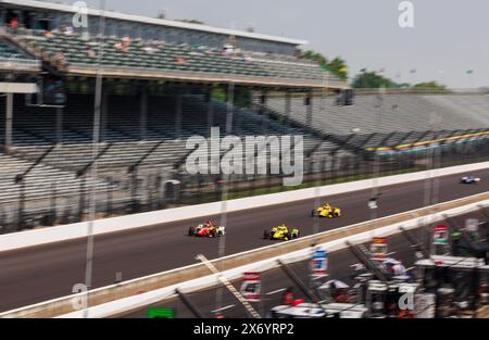 Indianapolis, United States. 16th May, 2024. Drivers practice for the 2024 Indy 500 at Indianapolis Motor Speedway. Credit: SOPA Images Limited/Alamy Live News Stock Photo