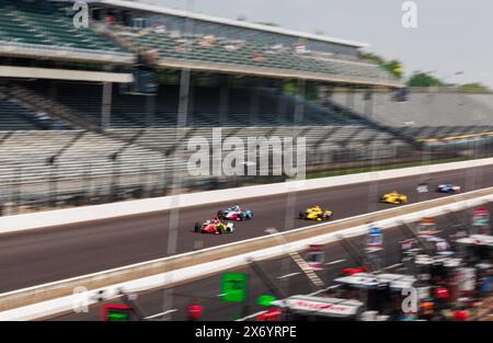 Indianapolis, United States. 16th May, 2024. Drivers practice for the 2024 Indy 500 at Indianapolis Motor Speedway. Credit: SOPA Images Limited/Alamy Live News Stock Photo