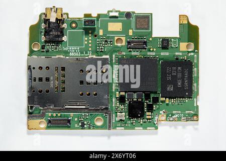 one of the cellphone spare parts inside Stock Photo