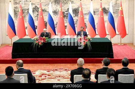 Following the Russia-China talks, a series of documents were signed in the presence of both leaders. President of the People’s Republic of China Xi Jinping. Stock Photo