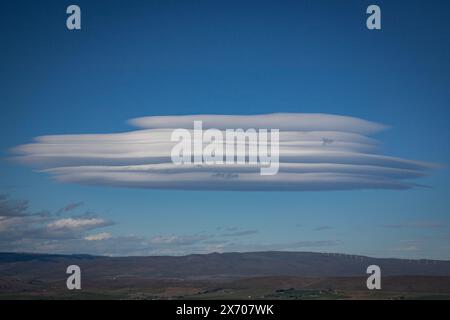 A Lenticular Cloud over the Yakima Valley in the state of Washington. Stock Photo