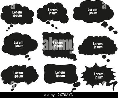 Collection of different styled speech bubbles Stock Vector