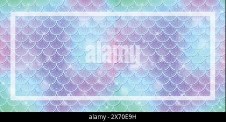 Vibrant mermaid scales with a holographic effect Stock Vector