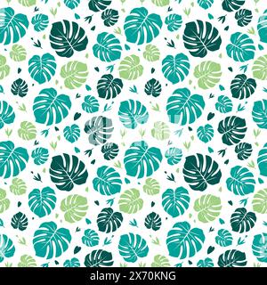 Seamless Pattern Monstera Leaf, Monstera Background Vector Stock Vector