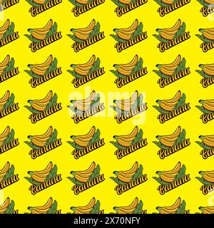 Seamless Pattern Bananas. banana vector background Stock Vector