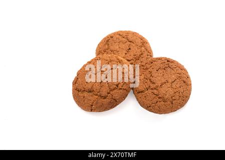 oatmeal cookies isolated on a white background. Stock Photo