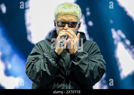 Verona, Italy. 16th May, 2024. The Italian songwriter Gazzelle, pseudonym of Flavio Bruno Pardini, is performing on stage at Arena di Verona for his special live show on May 16, 2024, in Verona, Italy. (Photo by Roberto Tommasini/NurPhoto) Credit: NurPhoto SRL/Alamy Live News Stock Photo