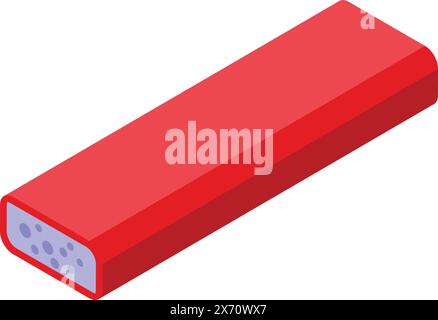 Detailed isometric red brick illustration of construction material for building and architecture design. Perfect for game assets and creative craftsmanship infographics Stock Vector