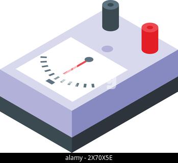 Detailed isometric digital multimeter vector illustration for electrical testing and measurement instrument technology in electronics industry, with precision, accuracy, and durability features Stock Vector