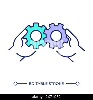Collaboration RGB color icon Stock Vector