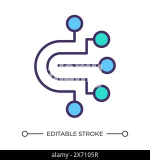 Circuit board path RGB color icon Stock Vector