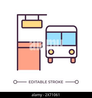 Bus stop RGB color icon Stock Vector