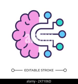 Cognitive computing RGB color icon Stock Vector