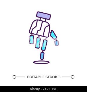 Bionic hand RGB color icon Stock Vector