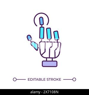 Robotic touch RGB color icon Stock Vector