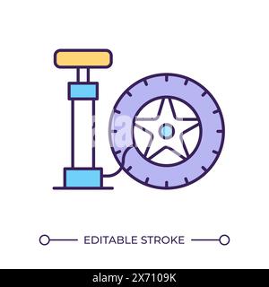 Tire pump RGB color icon Stock Vector