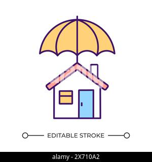Home coverage RGB color icon Stock Vector