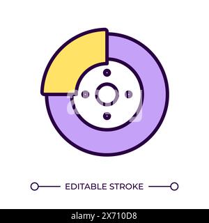 Disc brake RGB color icon Stock Vector