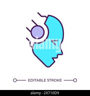 Robot head RGB color icon Stock Vector