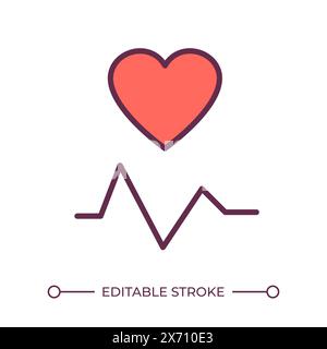 Heartbeat RGB color icon Stock Vector