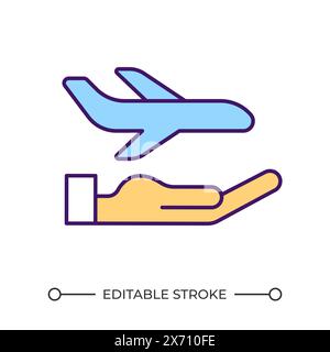 Travel insurance RGB color icon Stock Vector