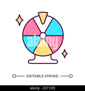 Prize wheel RGB color icon Stock Vector