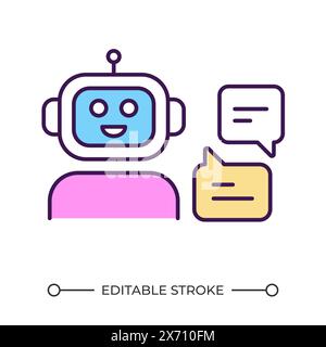 Talking chatbot RGB color icon Stock Vector