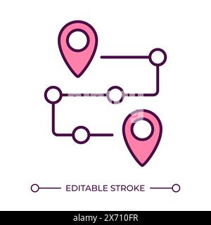 Route RGB color icon Stock Vector