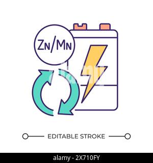 Battery reprocessing RGB color icon Stock Vector