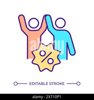 Referral discount RGB color icon Stock Vector