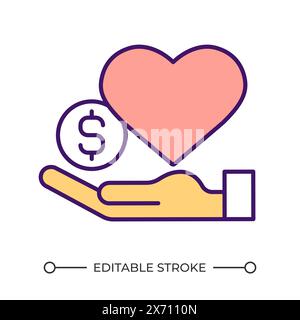 Charitable donations RGB color icon Stock Vector