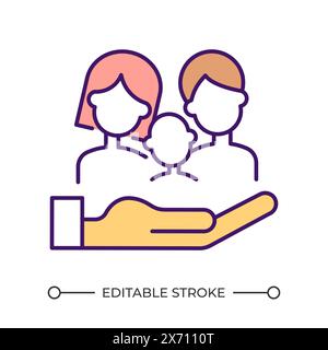 Family insurance RGB color icon Stock Vector