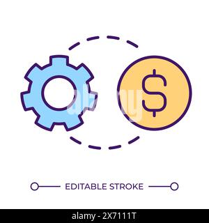 Operating costs RGB color icon Stock Vector
