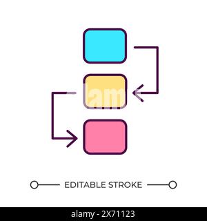 Flowchart RGB color icon Stock Vector