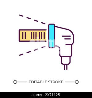 Barcode scanner RGB color icon Stock Vector