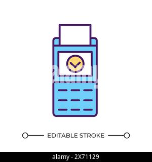 POS terminal RGB color icon Stock Vector