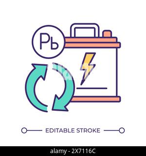 Recyclable batteries RGB color icon Stock Vector