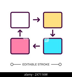 PDCA RGB color icon Stock Vector