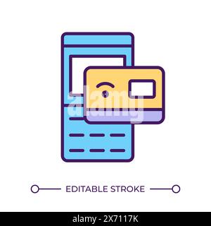 Contactless payment RGB color icon Stock Vector