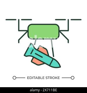 Drone dive bomb RGB color icon Stock Vector