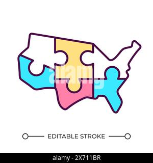 National unity RGB color icon Stock Vector