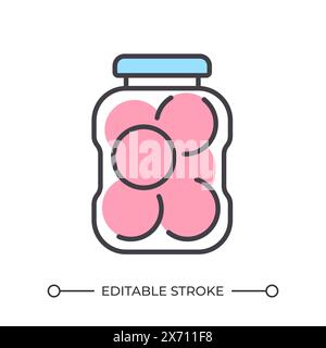 Jar with coins RGB color icon Stock Vector