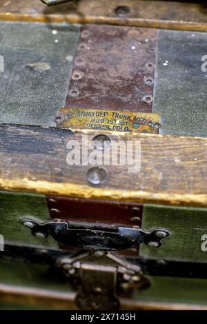Closeup detail of a vintage suitcase Stock Photo